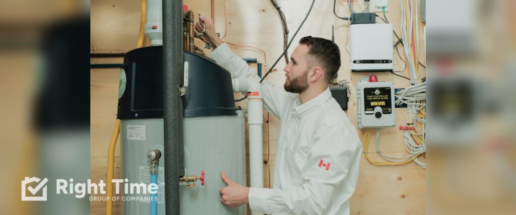 A technician is inspecting a residential water heater for reliability and warning signs.